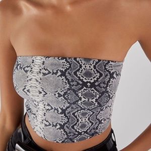 Bershka Snakeskin Tube Top